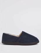 Marks & Spencer Waffle Slip-on Slippers With Thinsulate &trade; Navy