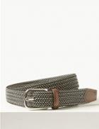 Marks & Spencer Casual Belt With Stretch Navy Mix