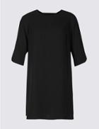 Marks & Spencer Plus Bar Back Half Sleeve Tunic Dress Black