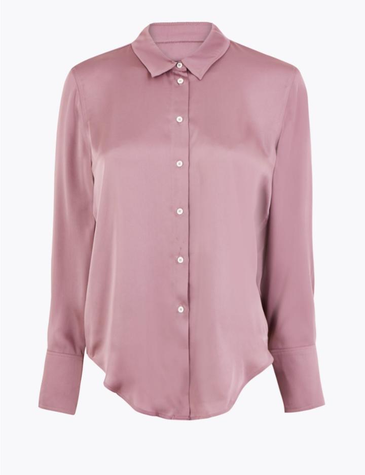 Marks & Spencer Satin Shirt Rosewood