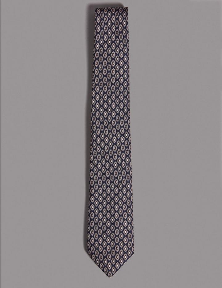 Marks & Spencer Pure Silk Foulard Tie Dusky Rose