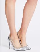 Marks & Spencer Stiletto Mesh Court Shoes With Insolia&reg; Silver