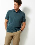 Marks & Spencer Modal Rich Textured Polo Shirt Teal