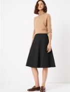 Marks & Spencer Circle A-line Midi Skirt Black