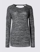 Marks & Spencer Long Sleeve Textured T-shirt Charcoal