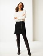 Marks & Spencer Ponte Zipped Through Mini Skirt Black