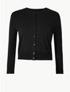 Marks & Spencer Cropped 3/4 Sleeve Dress Cardigan Black