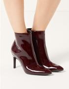 Marks & Spencer Patent Stiletto Heel Ankle Boots Wine