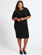 Marks & Spencer Curve Twisted Waist Half Sleeve Swing Dress Black