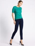 Marks & Spencer Sateen Skinny High Rise Cropped Jeans Indigo