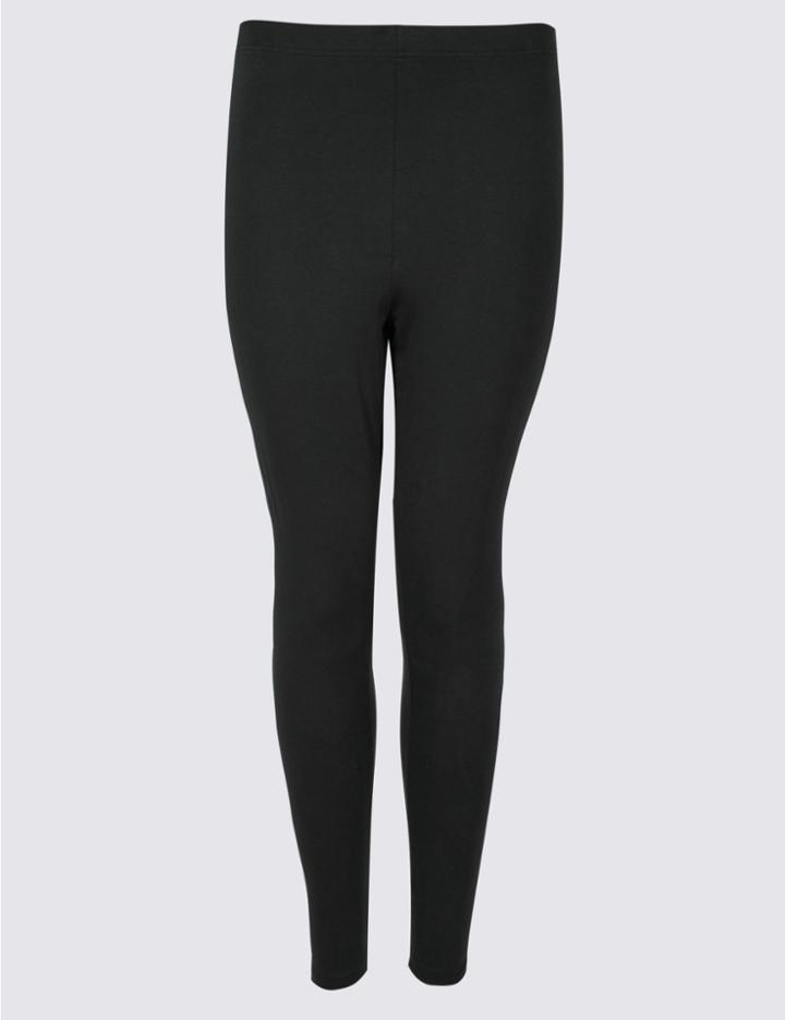 Marks & Spencer Plus Cotton Rich Leggings Black