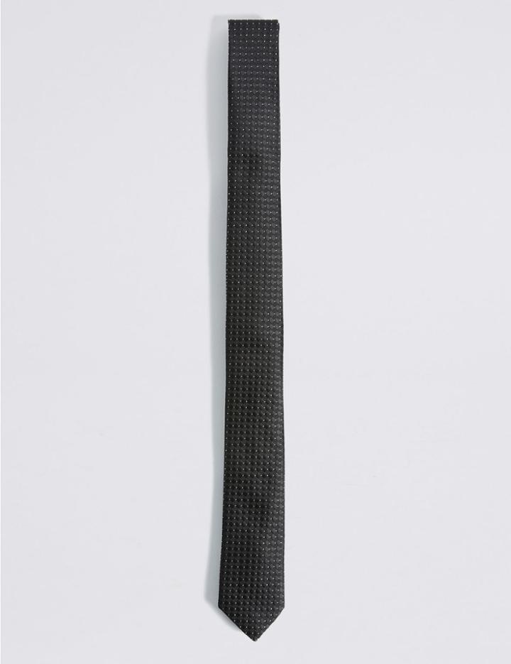 Marks & Spencer Textured Tie Black Mix