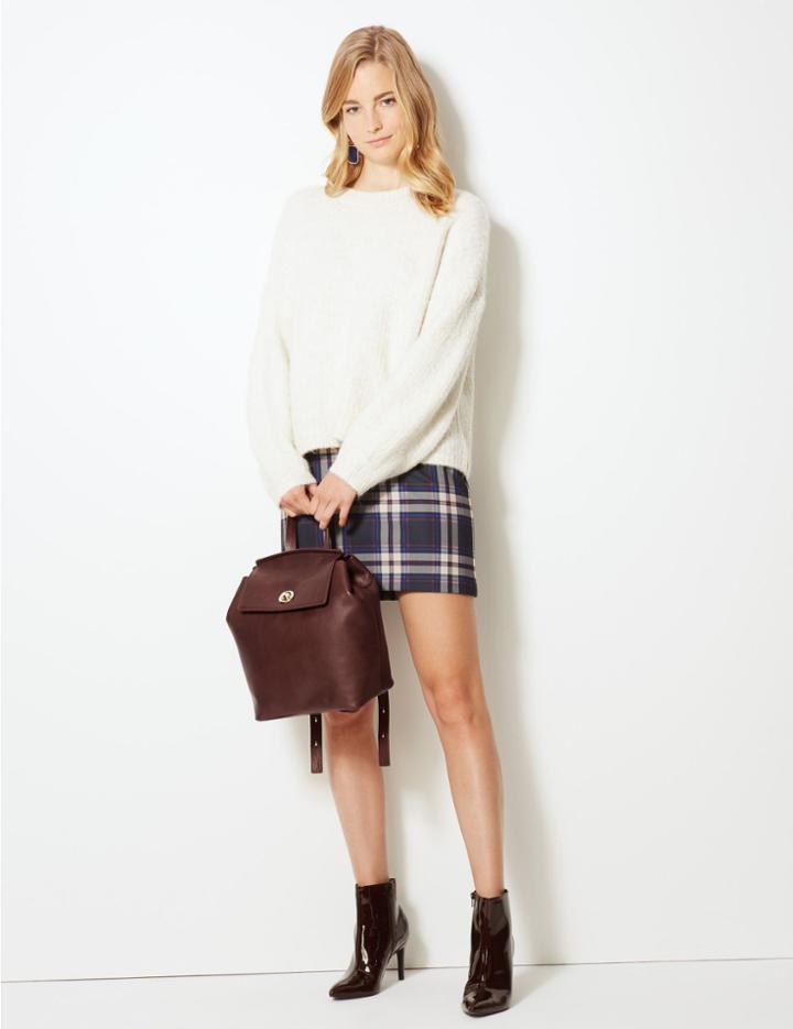 Marks & Spencer Leather Backpack Bag Chocolate