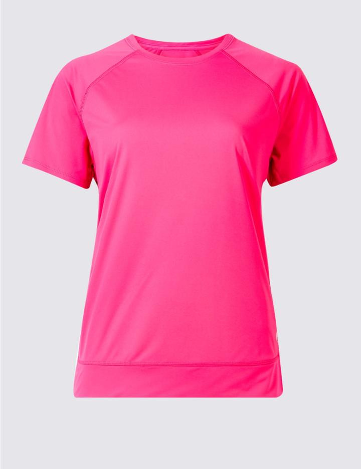Marks & Spencer Round Neck Short Sleeve T-shirt Hot Pink