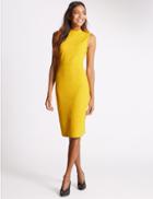 Marks & Spencer Ponte Sleeveless Bodycon Dress Ochre