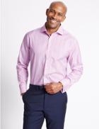 Marks & Spencer Pure Cotton Long Sleeve Shirt Bright Pink Mix