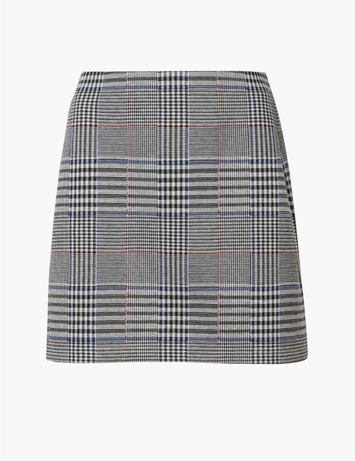 Marks & Spencer Petite Jersey A-line Mini Skirt Grey Mix