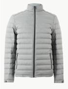 Marks & Spencer Down & Feather Jacket With Stormwear&trade; Light Grey