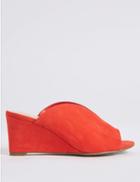 Marks & Spencer Extra Wide Fit Wedge Heel Mule Sandals Flame
