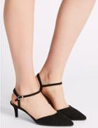 Marks & Spencer Wide Fit Kitten Heel Sandals With Insolia&reg; Black