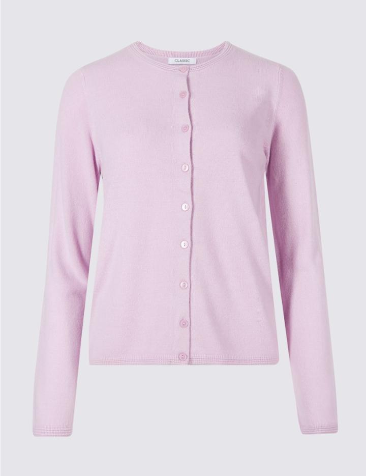 Marks & Spencer Long Sleeve Cardigan Lilac