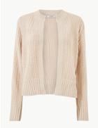 Marks & Spencer Textured Open Front Cardigan Oatmeal
