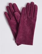 Marks & Spencer Suede Stitch Detail Gloves Pink