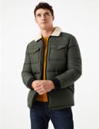 Marks & Spencer Borg Collar Padded Jacket With Thermowarmth&trade; Olive
