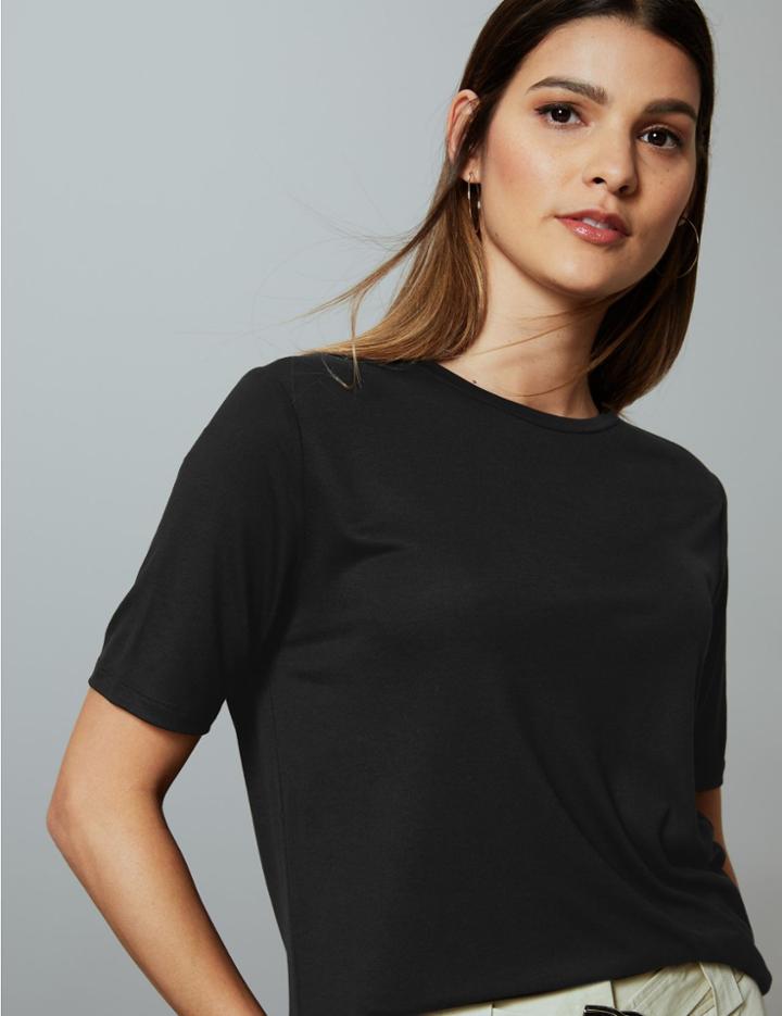 Marks & Spencer Drape Short Sleeve T-shirt Black