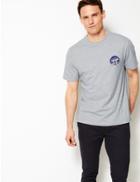 Marks & Spencer Pure Cotton Printed Crew Neck T-shirt Grey Mix