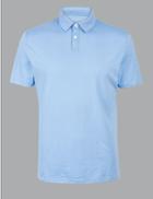Marks & Spencer Supima&reg; Cotton Slim Fit Polo Shirt Light Blue
