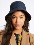 Marks & Spencer Quilted Popper Strap Winter Hat Navy