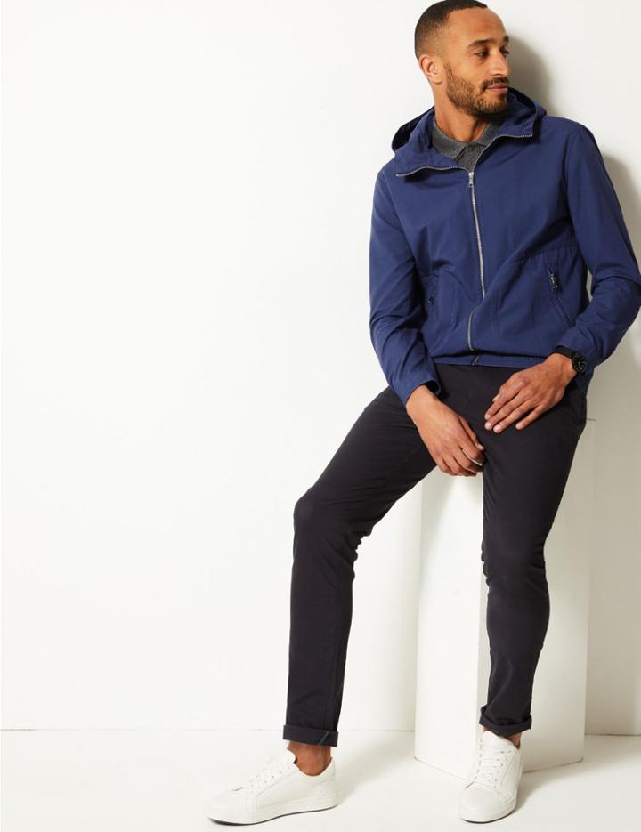 Marks & Spencer Pure Cotton Anorak Jacket Blue