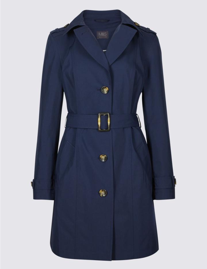 Marks & Spencer Trench Coat With Stormwear&trade; Navy