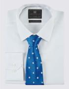 Marks & Spencer Pure Silk Twill Spotted Tie Blue Mix