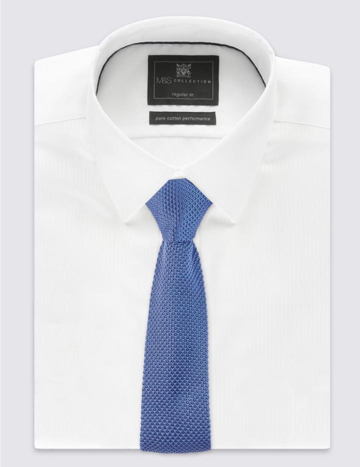 Marks & Spencer Knitted Tie Smokey Blue