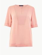 Marks & Spencer Button Detailed Shell Top Pink