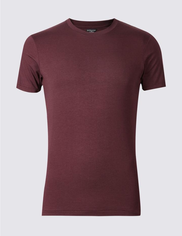 Marks & Spencer Stay Soft Crew Neck Vest Berry