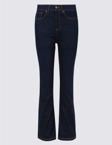 Marks & Spencer Ozone Mid Rise Slim Bootcut Jeans Indigo Mix