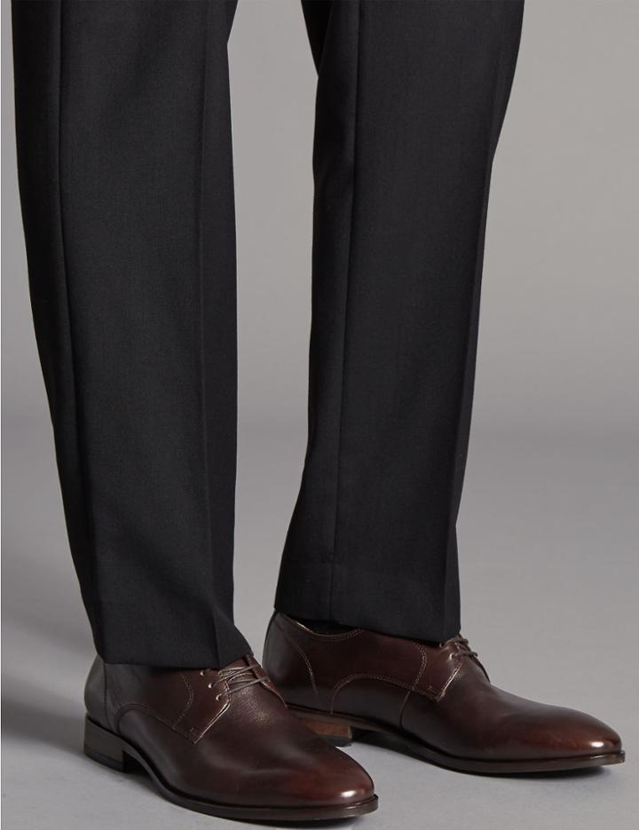 Marks & Spencer Leather Gibson Lace-up Shoes Chocolate