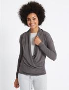 Marks & Spencer Wrap V-neck Long Sleeve T-shirt Charcoal
