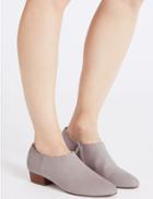 Marks & Spencer Block Heel Side Zip Low Cut Shoe Boots Grey