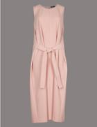 Marks & Spencer Tie Front Tunic Midi Dress Blush
