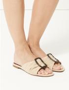 Marks & Spencer Ruched Buckle Sandals Neutral