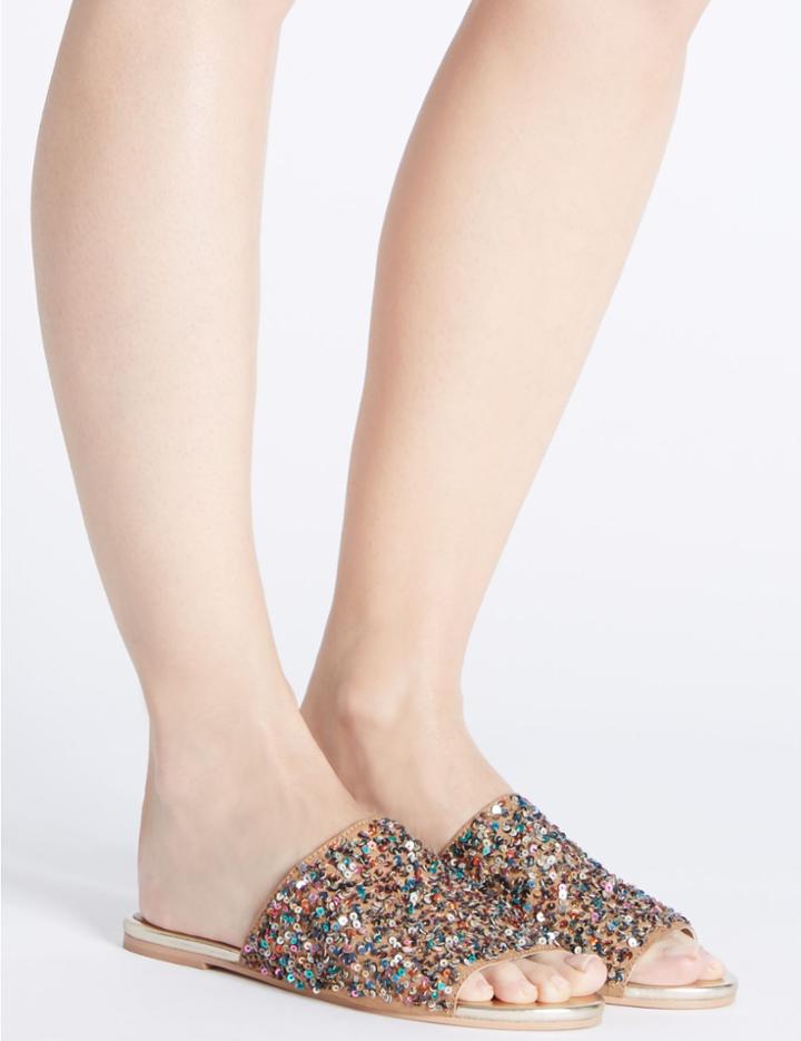Marks & Spencer Embellished Mule Sandals Neutral