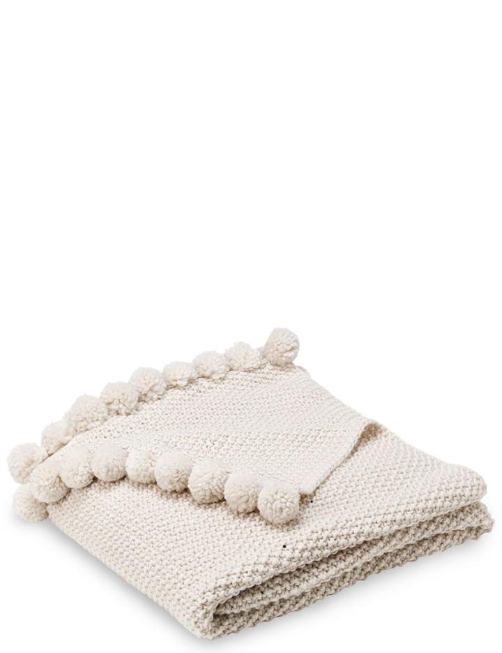 Marks & Spencer Pom-pom Throw Cream
