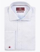 Marks & Spencer 2in Shorter Tailored Fit Checked Shirt Blue Mix