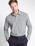 Marks & Spencer 2 Pack Easy To Iron Shirts With Pocket Grey Mix