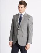 Marks & Spencer Grey Textured Slim Fit Jacket Grey