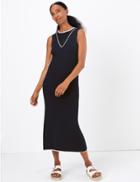 Marks & Spencer Tipped Knitted Dress Navy